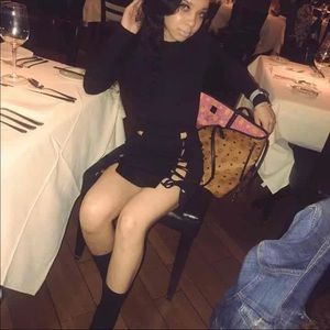 Black akira lace up dress